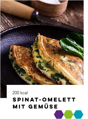 Spinat-Omelett mit Gemüse