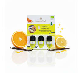 Set di sapori da forno - Cuocere naturalmente. Gustare intensamente.
myaloe.ch
Dolce all'arancia - Vaniglia Bourbon - Limone - Oli aromatici biologici 100% naturali


Il set di aromi per la cottura di myaloe.ch è la base perfetta per chi vuole portare la cottura, i dolci e le bevande a un nuovo livello di piacere - naturale, dosato con precisione e senza additivi artificiali

Il set combina tre dei più popolari oli aromatici biologici di altissima qualità:

Dolce arancia BIO - fruttato, solare e di buonumore

Vaniglia Bourbon BIO - morbida, calda e seducente


Lemone BIO - piccante, chiaro e rinvigorente


Che si tratti di torte, pasticcini, dessert o bevande: bastano 1-2 gocce per aggiungere profondità, freschezza ed eleganza alle vostre creazioni - senza grattugiare, spremere o rovinare Ideale per gli intenditori consapevoli, i panettieri amatoriali e i buongustai che apprezzano la qualità, la sostenibilità e il sapore intenso.
