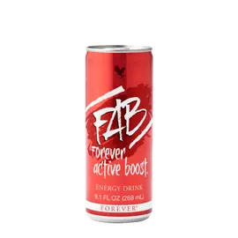 FAB Forever Active Boost
FAB ist unser erfrischender, koffeinhaltiger Energydrink mit Guarana und weiteren Fruchtextrakten wie Acai, Acerola und Cranberry. Die enthaltenen Vitamine B2, B3, B6 und B12 tragen bei zur Verringerung von Müdigkeit und Ermüdung und helfen dir so, den Tag mit voller Kraft zu meistern.