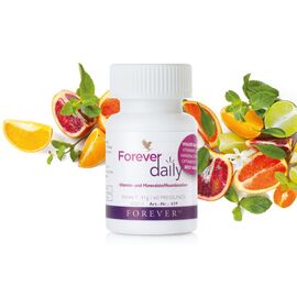 Forever daily - ist eine optimal abgestimmte Vitamin- und Mineralstoffkombination mit ausgewogenen Extrakten aus Früchten und Gemüse