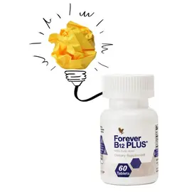 Forever B12 Plus
Mit dieser Nahrungsergänzung erhältst du eine Kombi­nation aus Vitamin B12 und Folsäure. Vitamin B 12 trägt bei zu einem normalen Energiestoffwechsel und zur Verringerung von Müdigkeit und Ermüdung. Folsäure trägt zusätzlich bei zu einer normalen Funktion des Immunsystems.
