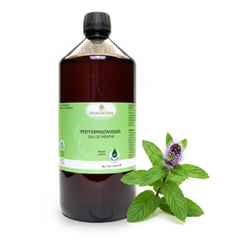 Pflanzenwasser von myAloe.ch: Pfefferminzwasser  - Frisch, klar, kühl, leicht krautig, mit feiner minziger Note