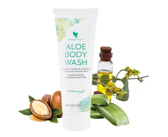 Forever Aloe Body Wash vereint Aloe Vera, Arganöl, Arnika, irländisches Moos und weitere kraftvolle Inhaltsstoffe, die die Haut sanft reinigen und gleichzeitig mit Nährstoffen versorgen