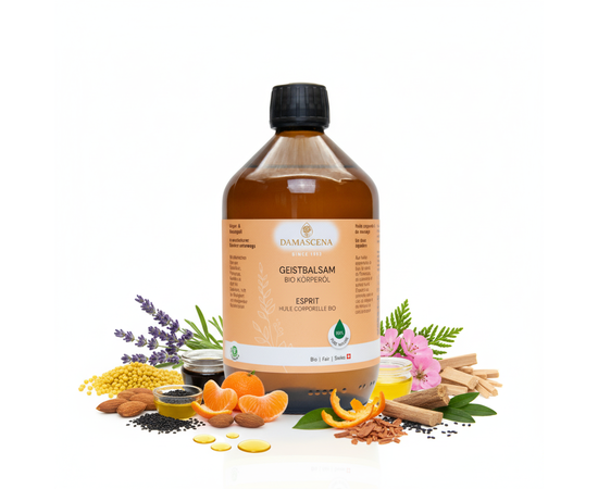 Geistbalsam Körperöl BIO


Das Geistbalsam Körperöl BIO ist mehr als nur ein Pflegeöl – es ist dein natürlicher Begleiter für innere Balance, geistige Klarheit und emotionale Stärke. Seine fein abgestimmte Komposition aus wertvollen pflanzlichen Bio-Ölen und kostbaren ätherischen Essenzen wirkt ausgleichend, konzentrationsfördernd und klärend.

Ob in Zeiten von Nervosität, Müdigkeit, Vergesslichkeit oder bei einem Gefühl innerer Unruhe – dieses Öl schenkt dir Ruhe, fokussierte Gedanken und ein Gefühl der Geborgenheit. Besonders empfehlenswert auch für ältere Menschen, die mentale Frische und emotionale Stabilität stärken möchten.

⚡ Schon wenige Tropfen, sanft einmassiert, verwandeln Anspannung in Gelassenheit und bringen Dich zurück zu Dir selbst.



✨ 4 Vorteile des Geistbalsam Körperöls
✅ Mentale Klarheit – fördert Konzentration, Ausgeglichenheit und Fokus
✅ Emotionale Balance – harmonisiert und stabilisiert die Herzregion
✅ Hochwertige Bio-Qualität – 100 % naturrein, handabgefüllt in der Schweiz
✅ Ganzheitliche Pflege – nährt die Haut intensiv und stärkt zugleich das seelische Wohlbefinden

Das Geistbalsam Körperöl BIO schenkt Dir die Kraft, inmitten von Hektik und Sorgen zur Ruhe zu kommen. Es ist wie ein sanfter Schutzmantel aus der Natur, der Dich erdet, Deine Gedanken klärt und Dir Lebensfreude zurückgibt.